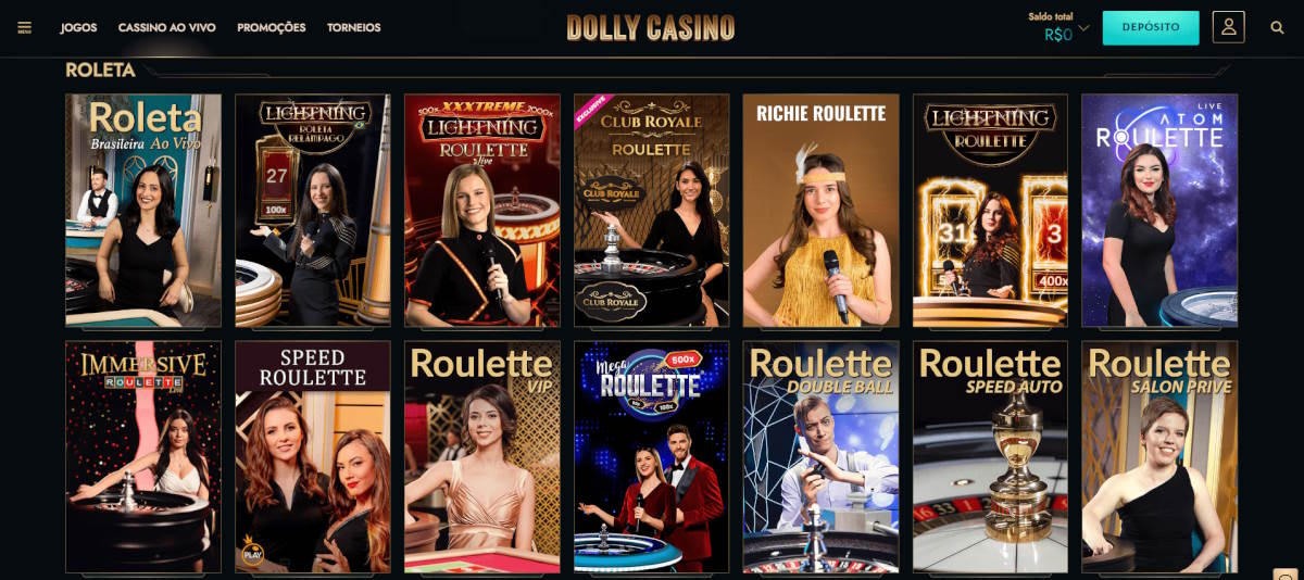 Catálogo de Jogos no Dolly Casino – Roleta